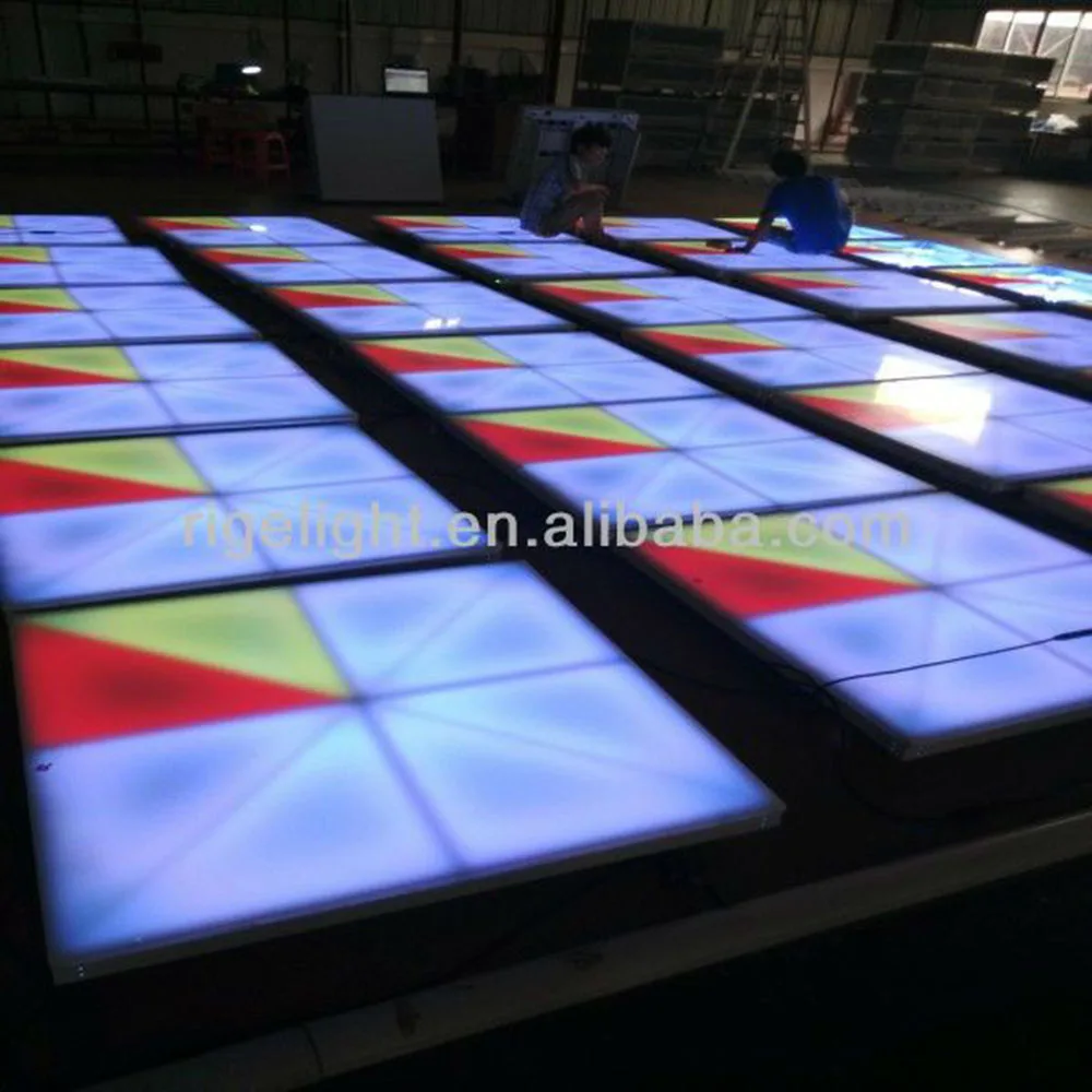 High Quality 1x1m  Led Dance Floor RGB Dance Tiles Panels DMX Portable Glass Disco Night Club Floor view 4