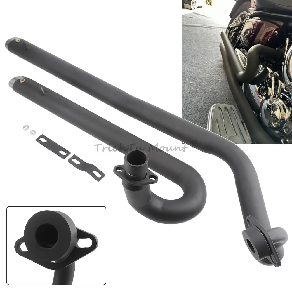 

Motorcycle Exhaust Pipe Black /Chrome Full Exhaust System For Yamaha VStar Dragstar 1100 XVS1100 XVS1100AW Classic Accessories
