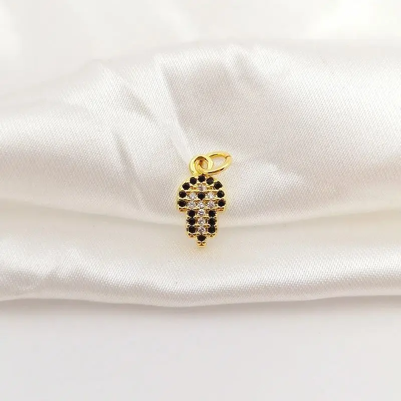 Gold Color Evil Eye Fatima Hand Charms for Necklace DIY Jewelry Making Colored CZ Lucky Emo Pendant for Bracelet Earring Jewelry image 3