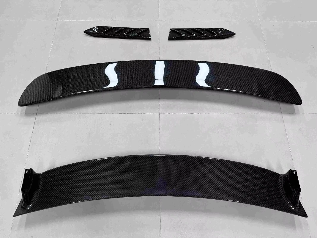 Top Style Dry Carbon Fiber Body Kit Front Lip Side Skirts Rear Diffuser Spoiler Set