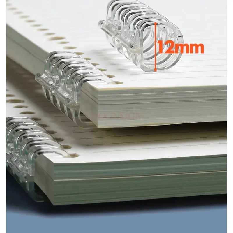 10 قطع دفتر أوراق فضفاضة، مجلد، حلقة، حلقة كتاب شفافة، ملف، مشبك ربط، حلقة تثقيب، حلقة بإبزيم
