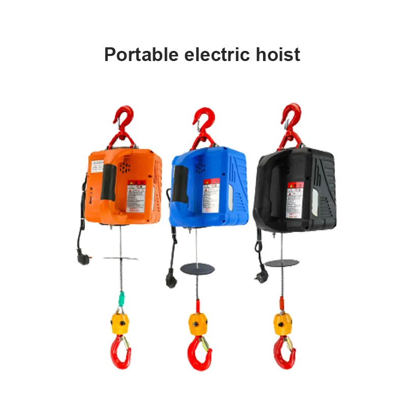 

500KG Load Portable Electric Winch Traction Hoist Manual/Remote Control/Wire Control Electric Hoist 220V Hoist Lifting Tool