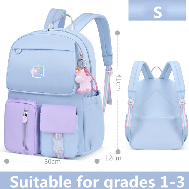 2 Size Rainbow school backpacks suitable Cartoons School Bags for Teenager Girls Schoolbag grades 1-6 Women Travel bag Backpack