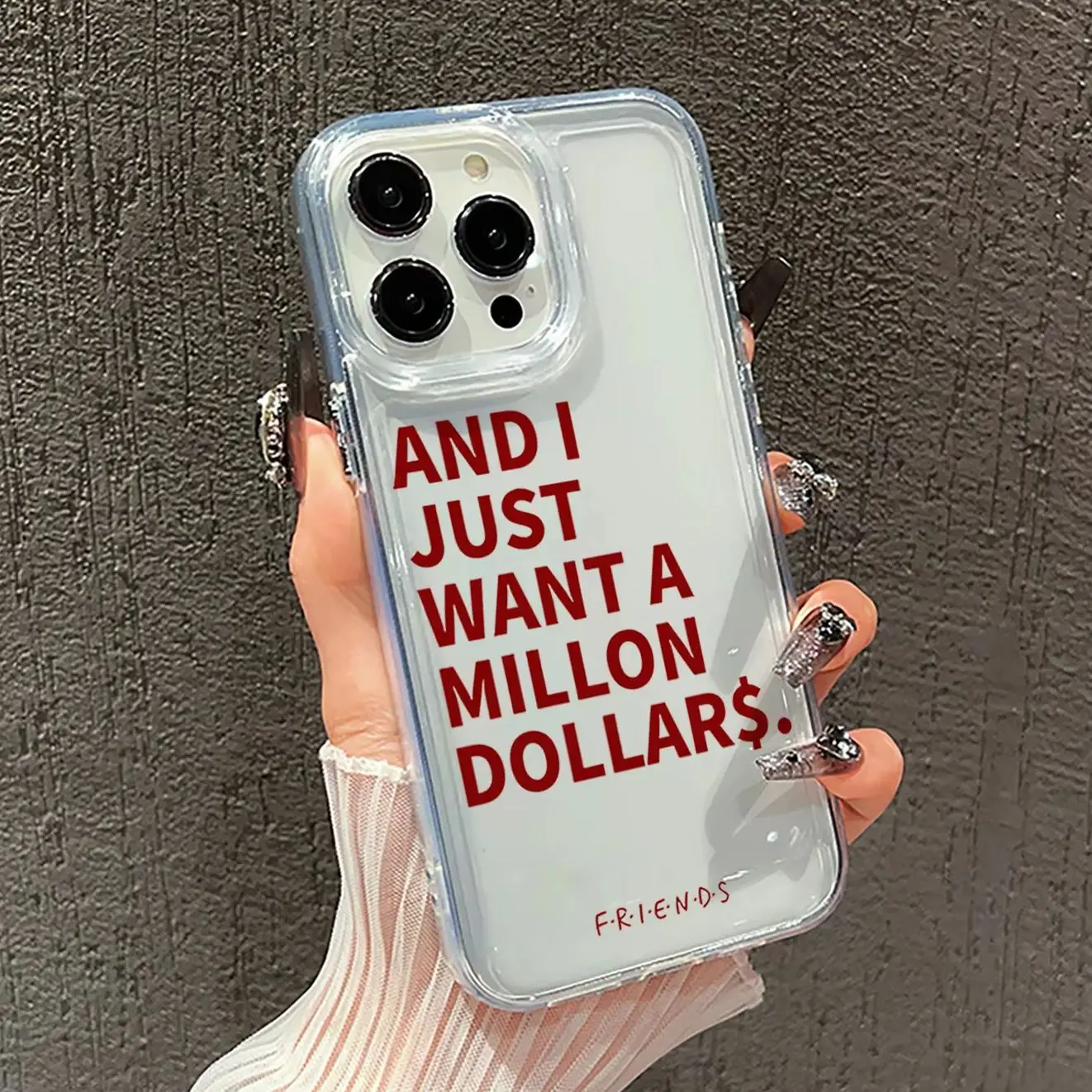 Eu quero um milhão de dólares tpu capa de telefone transparente para iphone 16 15 14 13 12 11 pro max 7 8 plus xr xs capa macia à prova de choque