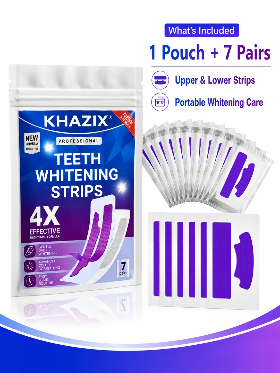 7 Pairs Dental Care Strips Oral Hygiene Teeth Patch Fresh Breath Mouth Cleaning Strips for Daily Use