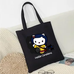 2024 Kawaii Coraline Women's Bags New Causal Shopping Bag Tote Bags Women's Handbag Canvas Large Capacity Travel Shoulder Bags