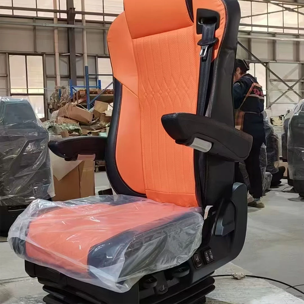 Pneumatic Truck Driver Suspension Seat Adjustable Leather Luxury Semi Truck Air Ride Seats