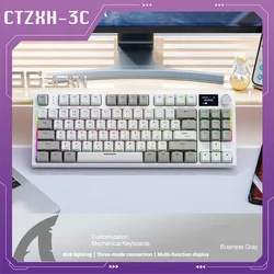 K86 Russian Mechanical Keyboard Three-Mode Rgb Hot Swap Wireless Bluetooth Russian Knob Backlit Mechanical Gamer Keyboard