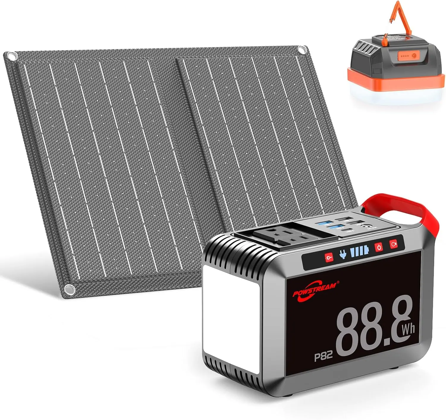 Solar-Generator-24000mAh-Portable-Power-Station-with-21W-Foldable-Solar-Panel-and-Portable-Camping-Light-Included