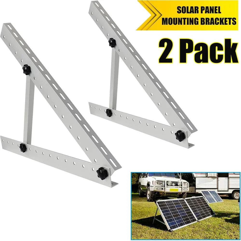 

2PCS/SET Solar Panel RV Tilt Mount Brackets Kit System Aluminum Alloy Photovoltaic Support Structure Portable Adjustable Frame