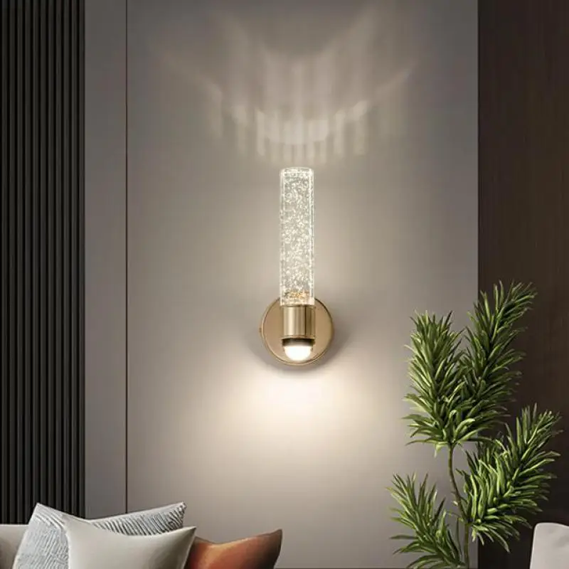 Modern LED COB Bubble crystal Wall lighting fixture for Home Study reading room stairwell Bathroom Mirror LED Crystal Wall Lamp