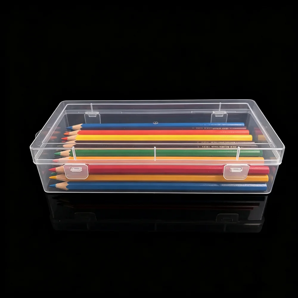 Transparent plastic storage box for storing tape, jewelry, handicrafts, brushes, beads, handicrafts, stationery storage