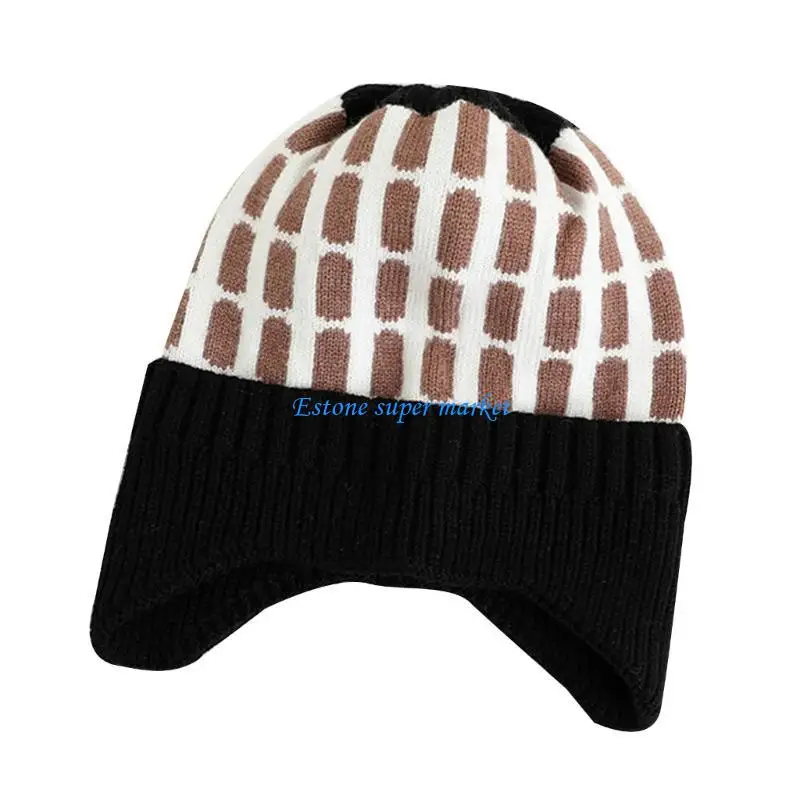 

090B Colorful Knit Baby Ear Hat Ear Protections Cap Fashionable Hat Comfortable Cap Suitable for 0-12 Months for Boys Girls