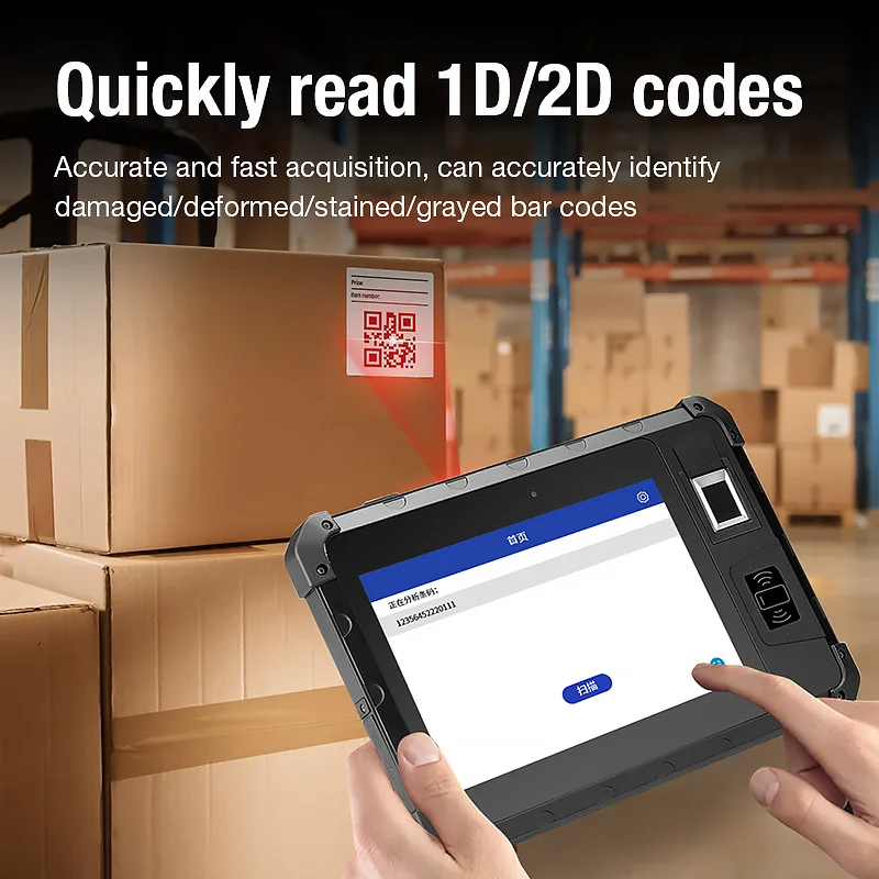 MSRugged 8 Inch Screen 4G LTE 6GB RAM Android NFC Industrial Tablet with Fingerprint Reader for Employee Attendance Management