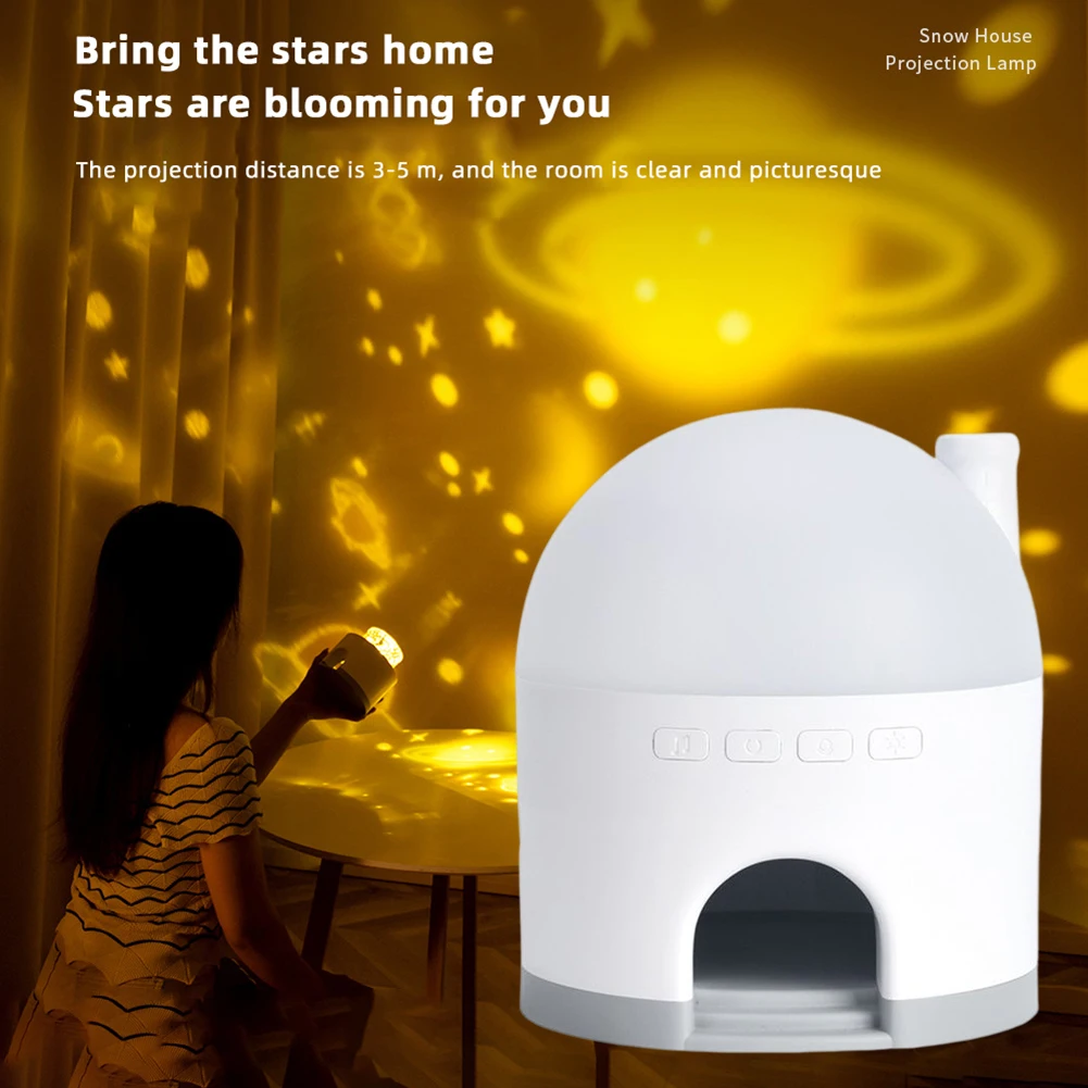 Romantic Star Led Night Light 360° Rotation Durable Bedroom Novelty Projection Atmosphere Lamp For Children Women Christmas Gift