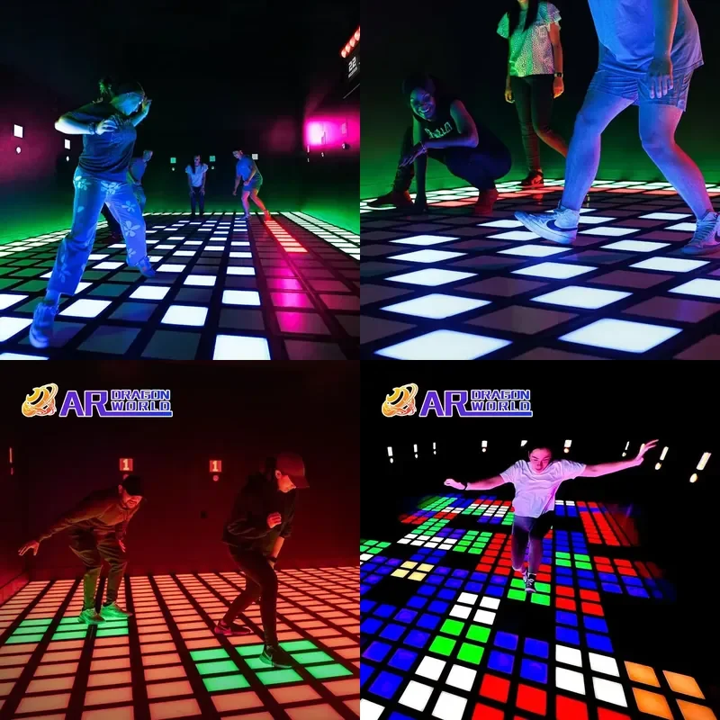 【CHIMU HOME】 LED Light-Up Grid Floor Game for Kids Indoor Play Area Trampoline Park Home or Commercial Use