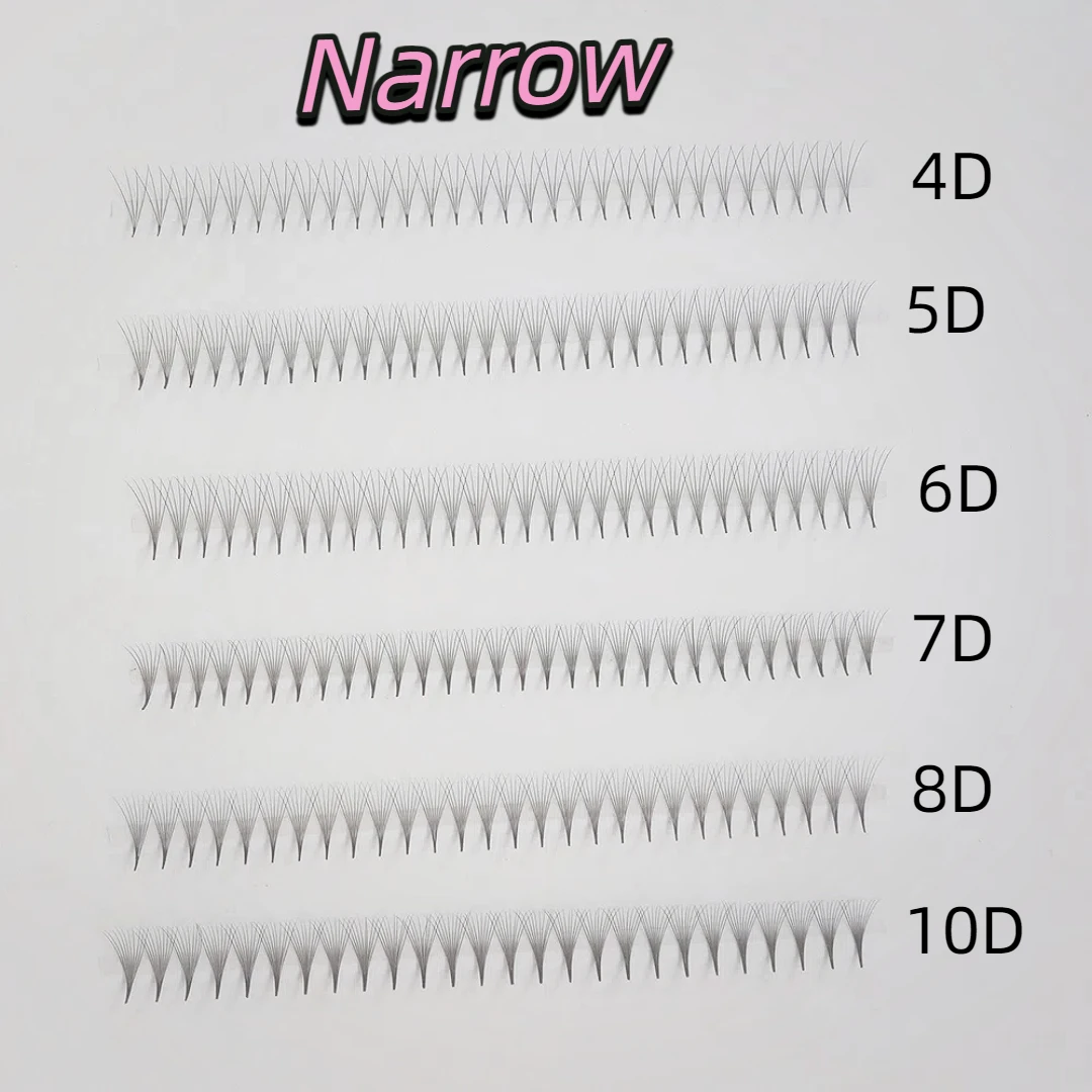 Bandeja estreita para cílios pré-fabricados, 1600 fãs, 40 linhas mega 6d 8d, volume russo, base fina pontiaguda, fãs de promada, extensões de cílios, fornecimento