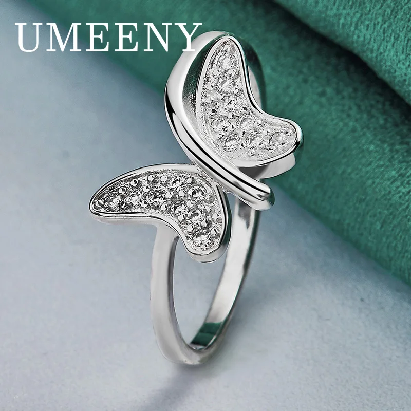 Charm 925 Sterling Silver 7/8/9/10 Exquisite Fashion Butterfly Ring Women Temperament Gift Accessories Jewelry Party