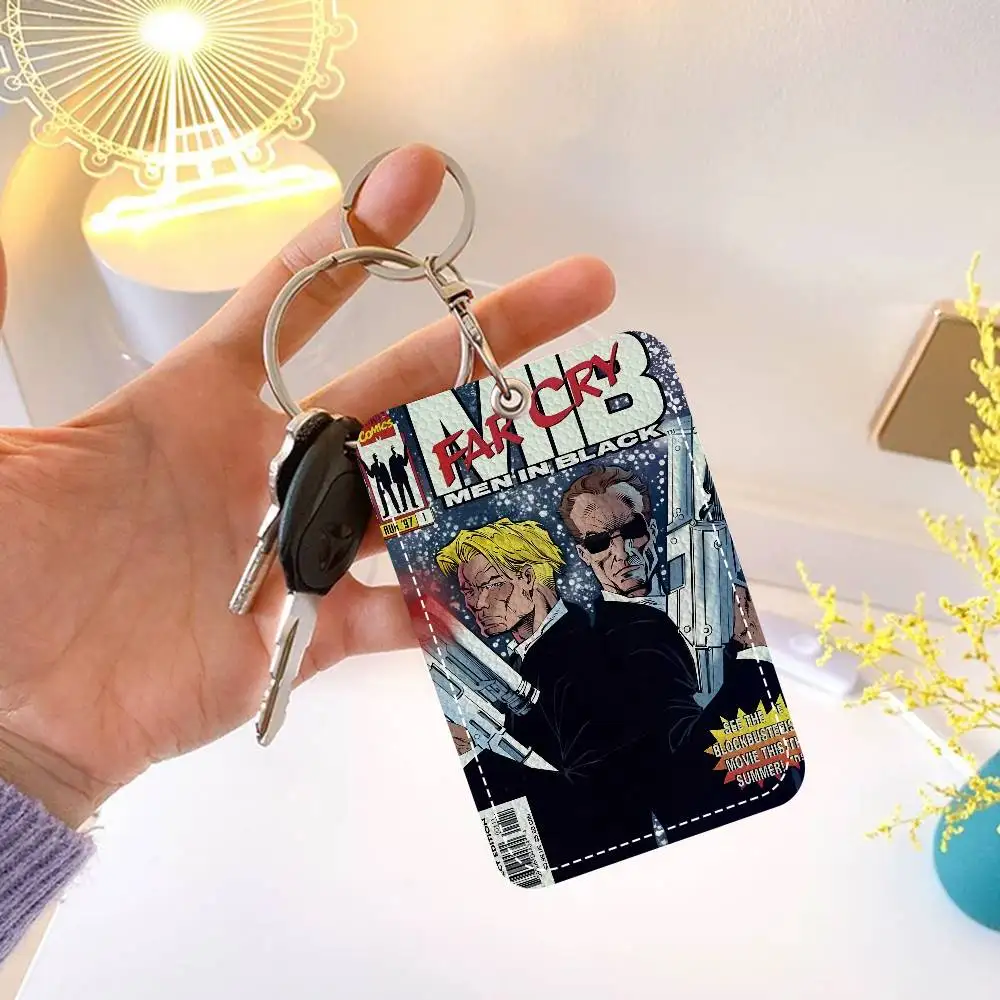 حامل بطاقات الفيلم باللون الأسود للرجال مناسب لحامل بطاقات العمل المصرفية وبطاقة الهوية الائتمانية وحامل حقيبة المفاتيح