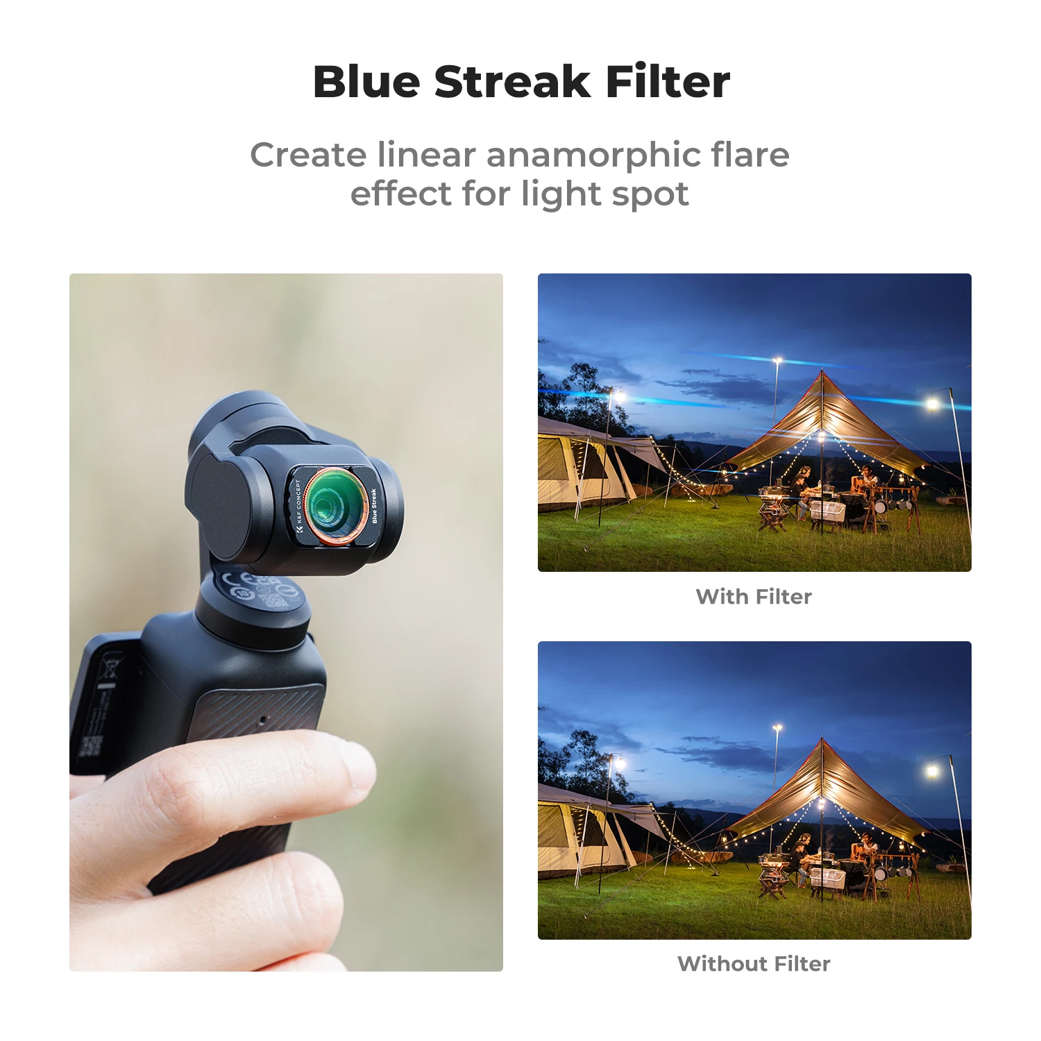 Imagem -02 - Concept Blue Streak Filtro para Dji Osmo Bolso Multi-revestimento à Prova de Água Ação Filtro de Lente da Câmera k & f