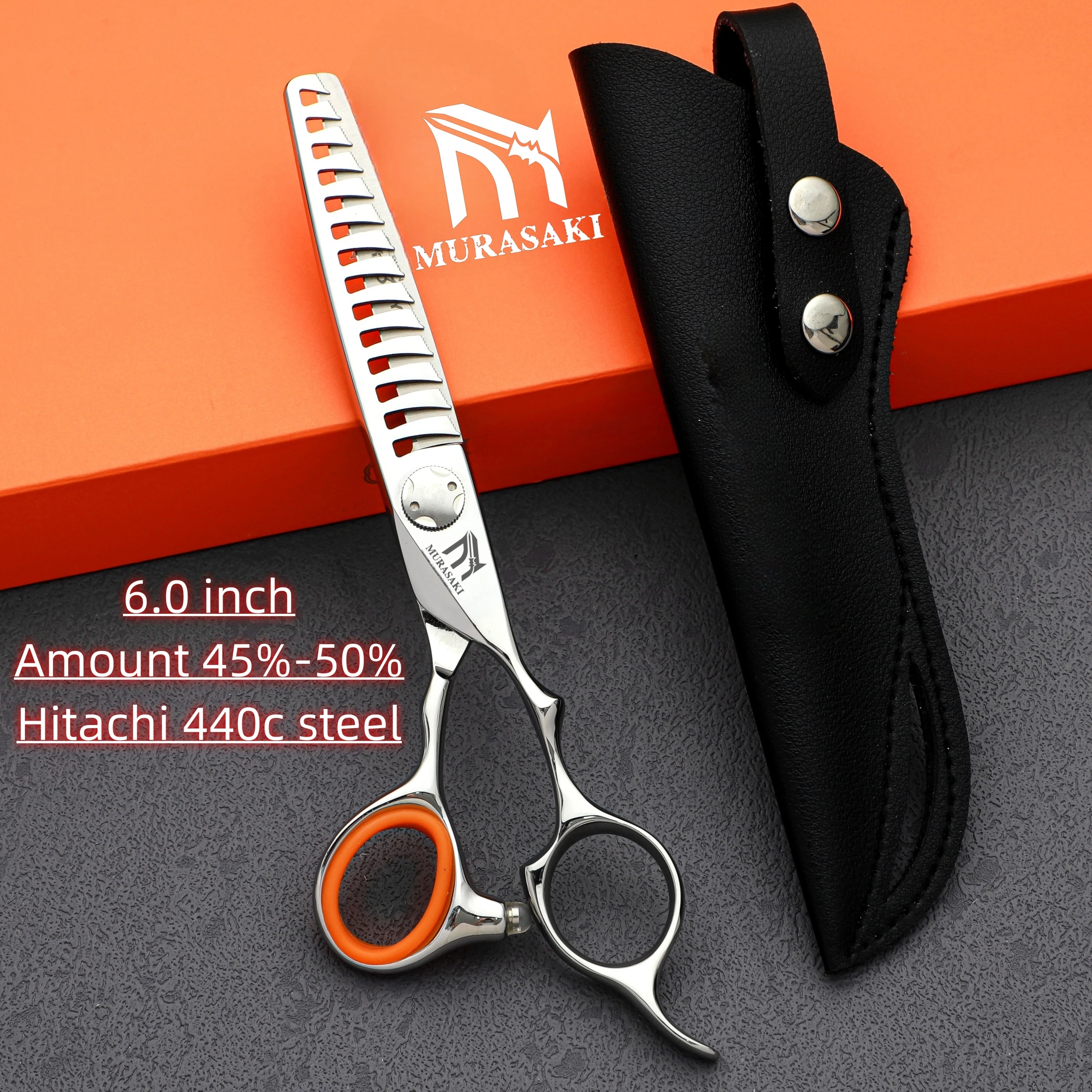 6.0 inch Professional Hairdressing Scissors Hitachi 440C Steel Hair Thinning Shears Barber Shop Accessories Hair Cutting Machine