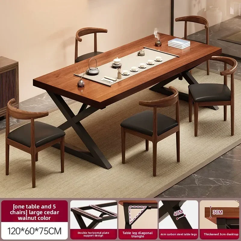 Balcony Tea Table And Chair Combination Small Household Living Room Tea Table Brewing Large Board Tea Table Office Tea Table
