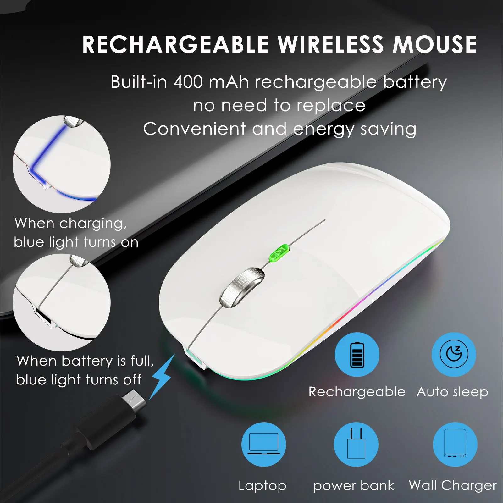 

Mouse Jiggler Anti-Hibernate Auto-Move Cursor Virtual Wireless Bluetooth Mouse Prevent Computer Lock Screen Mover A jasmine
