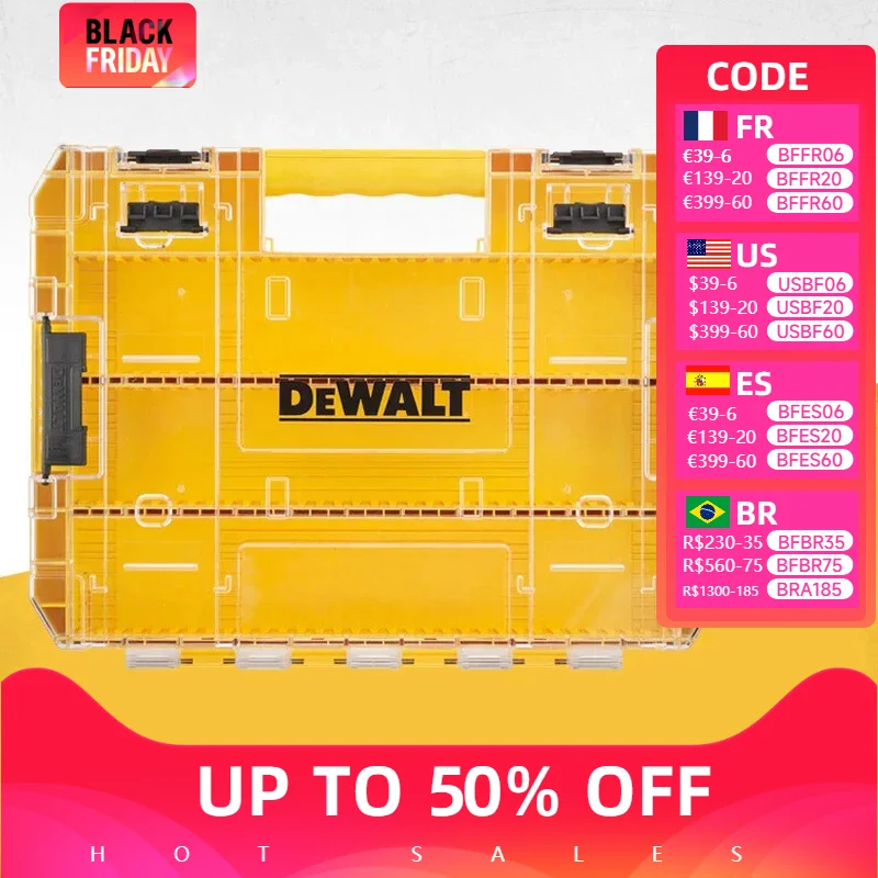 DEWALT DT70839 Large Tough Case With 6 Dividers Divider Screws Bits Accessory Storage Box Dewalt Drill Driver Bit Tool Case