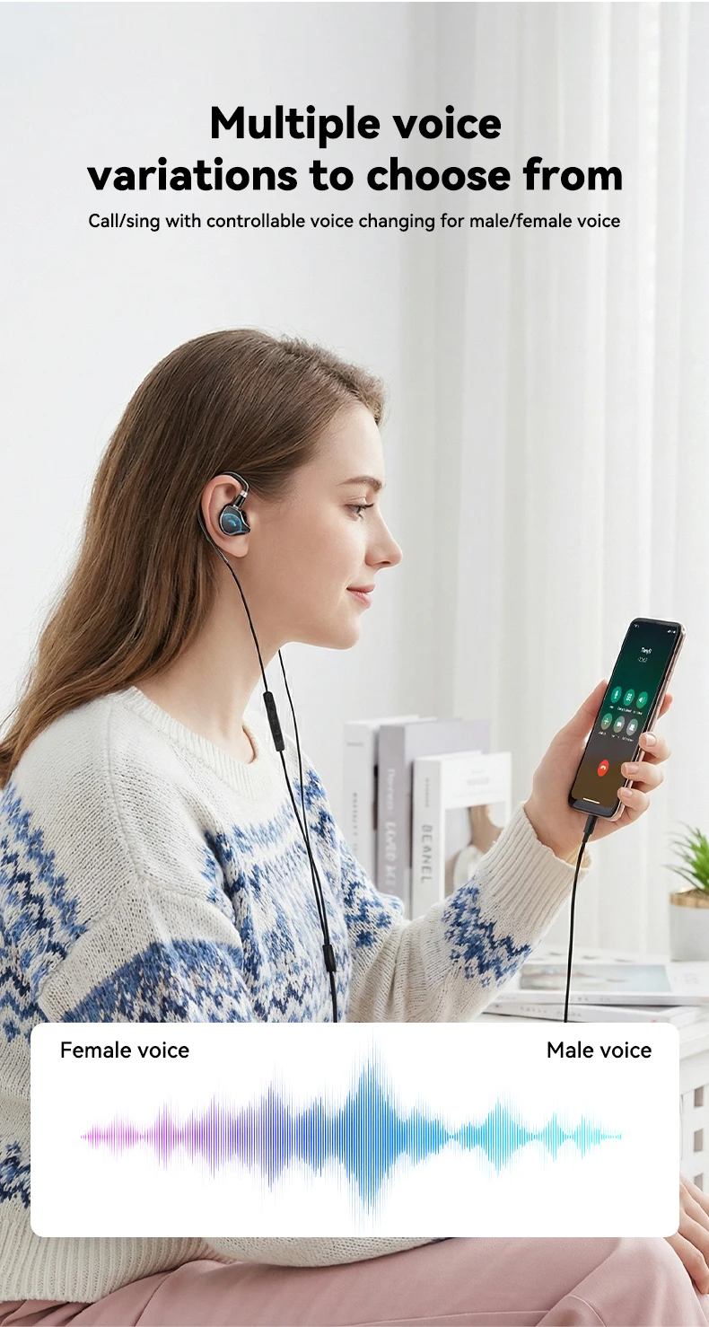 HTC NE81 Kabellose Kopfhörer Lange Akkulaufzeit 3-in-1 Kabelgebunden Umschaltbar zu Bluetooth-Ohrhörern HIFI-Klangqualität Geeignet für den Täglichen Gebrauch – Detail 9