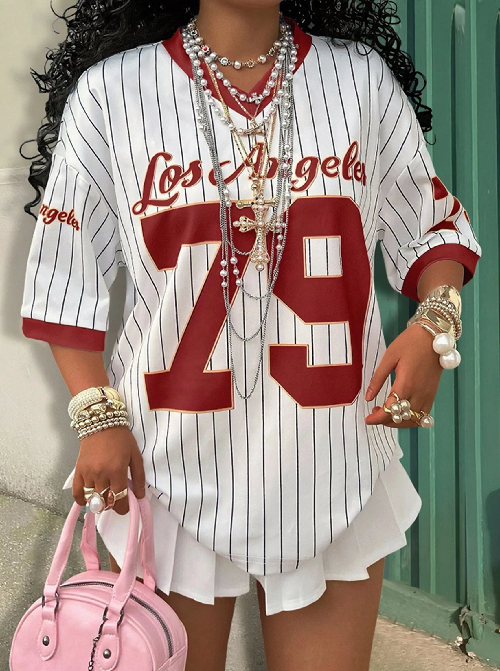 Summer Los Angeles 79 Stripe Jersey Women T Shirt Men Tee Girl Tshirt Top Children V Neck Quick dry short sleeves kids TShirt