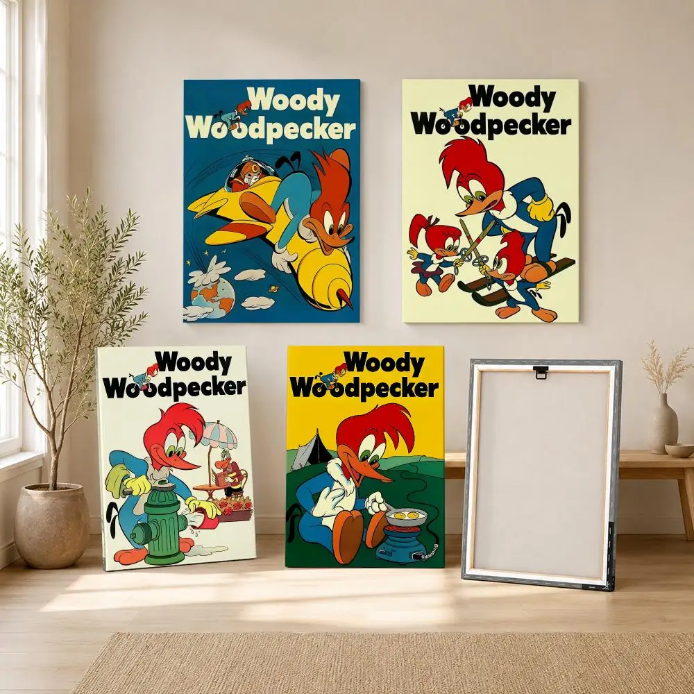 Best Seller W-Woody W-Woodpecker Painting Calligraphy Canvas Wall Art Living Room Bedroom Hallway ClearPrint Non-Fading&Gift