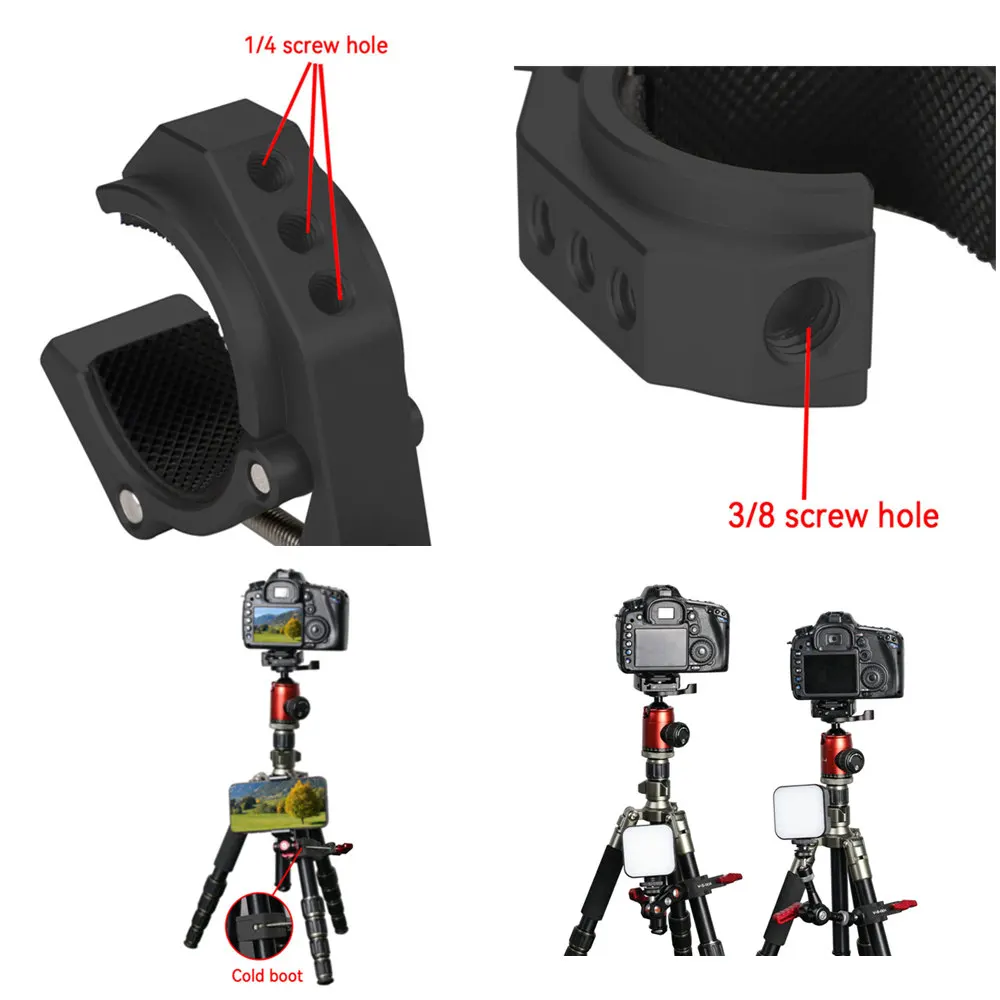 Aluminiowa Super zacisk z 1/4 Adapter z montażem na śrubę "3/8" do lustrzanka cyfrowa uchwyt motocyklowy klipsem Gimbal magiczne ramię do fotografii