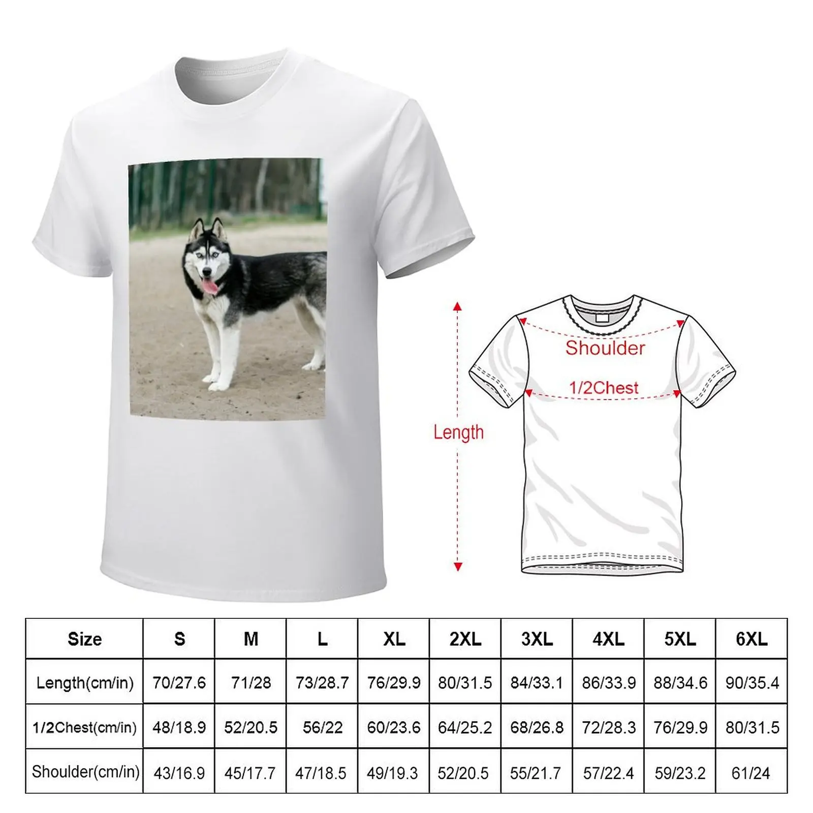 Siberian Husky Dog Tired from Running T-Shirt tops funnys anime clothes oversized mens white t shirts