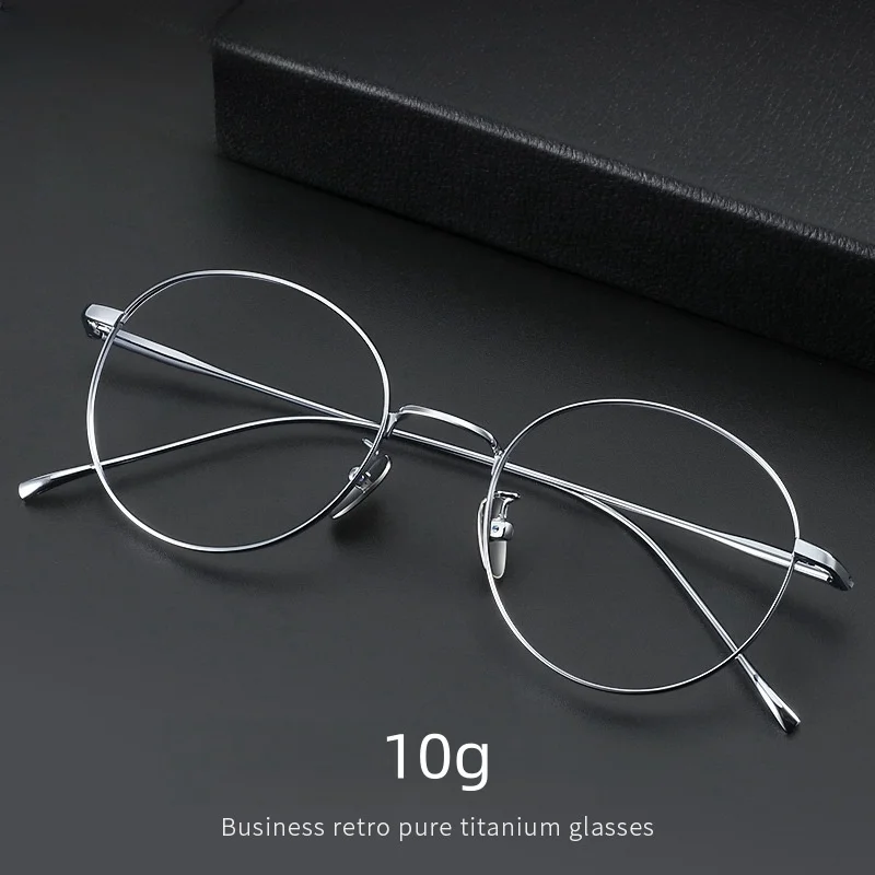 Xbora Fashion Round Optical Prescription Glasses Custom Reading Myopia Multifocal Titanium Alloy Eyewear For Men and Women 1644 - Image 2