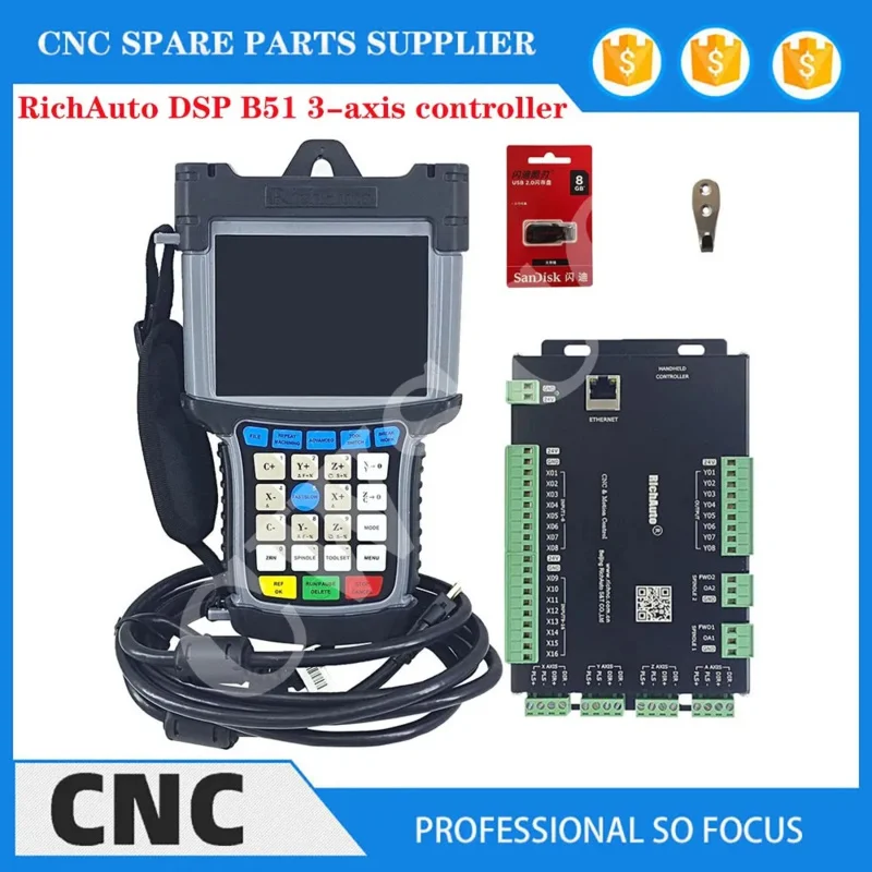 

Offline 34-axis CNC System RichAuto DSP B51 B55 B57 B58 B517 B581 Handheld Motion Control System Engraving Machine Controller