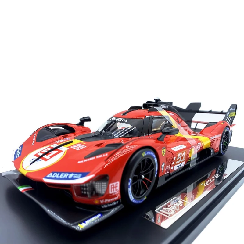 Bburago-限定版のレーシングカー,アクリルボックス,ブラックパッキング,1:18, 499p, 51チャンピオン,合金ハードカバー,Ferrari用