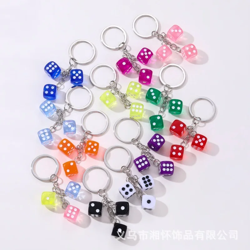 Transparent Dice Keychain with Multiple Colors To Choose From, Simple Car Key Accessories, Cute