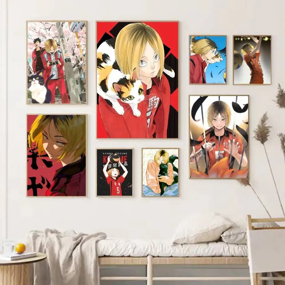 Anime H-Haikyu Kozume Kenma Cool Boy Posters HD Print Vintage Wall Art Decor for Home Study Room