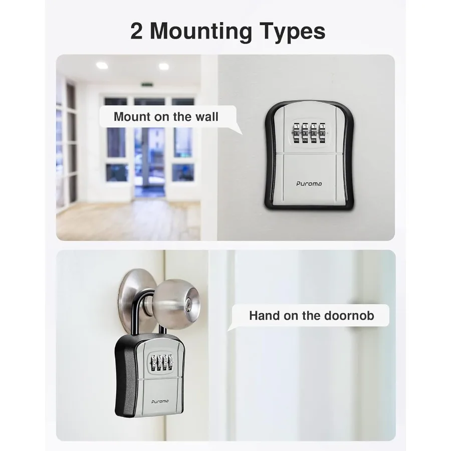 صندوق قفل محمول مثبت على الحائط لتخزين المفاتيح الآمن في المكتب المنزلي وإعدادات الشقة مع ميزة رمز قابلة لإعادة الضبط