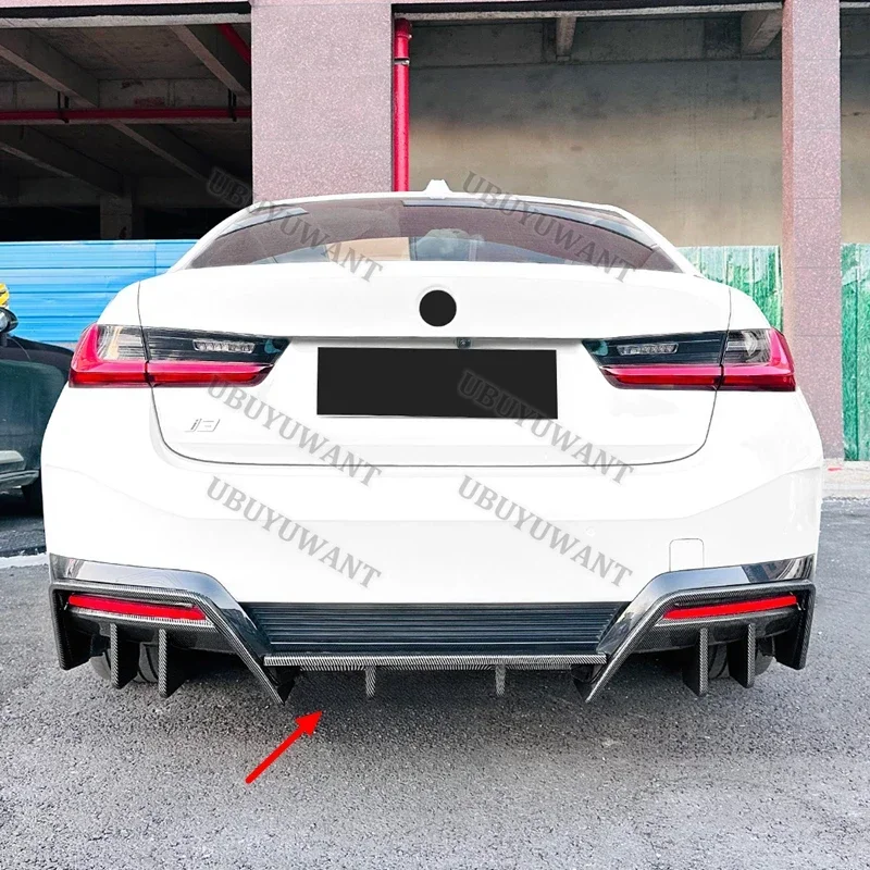 For BMW i3 eDrive 35L 40L 2022-2025 Carbon Color/ Glossy Black Rear Bumper Diffuser Lip Spoiler Car Accessories body kit