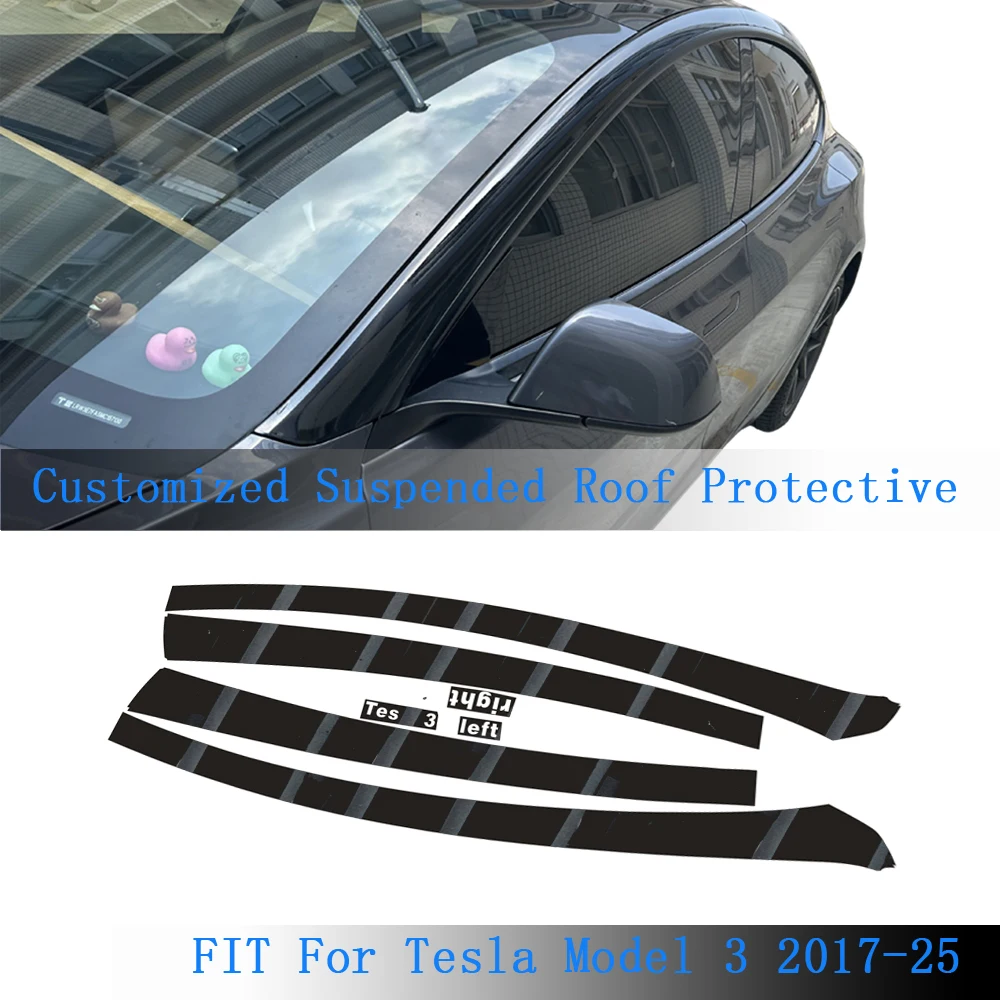 

Glossy Black Customized Suspended Roof Protective Film For Tesla Model 3 2017-2025