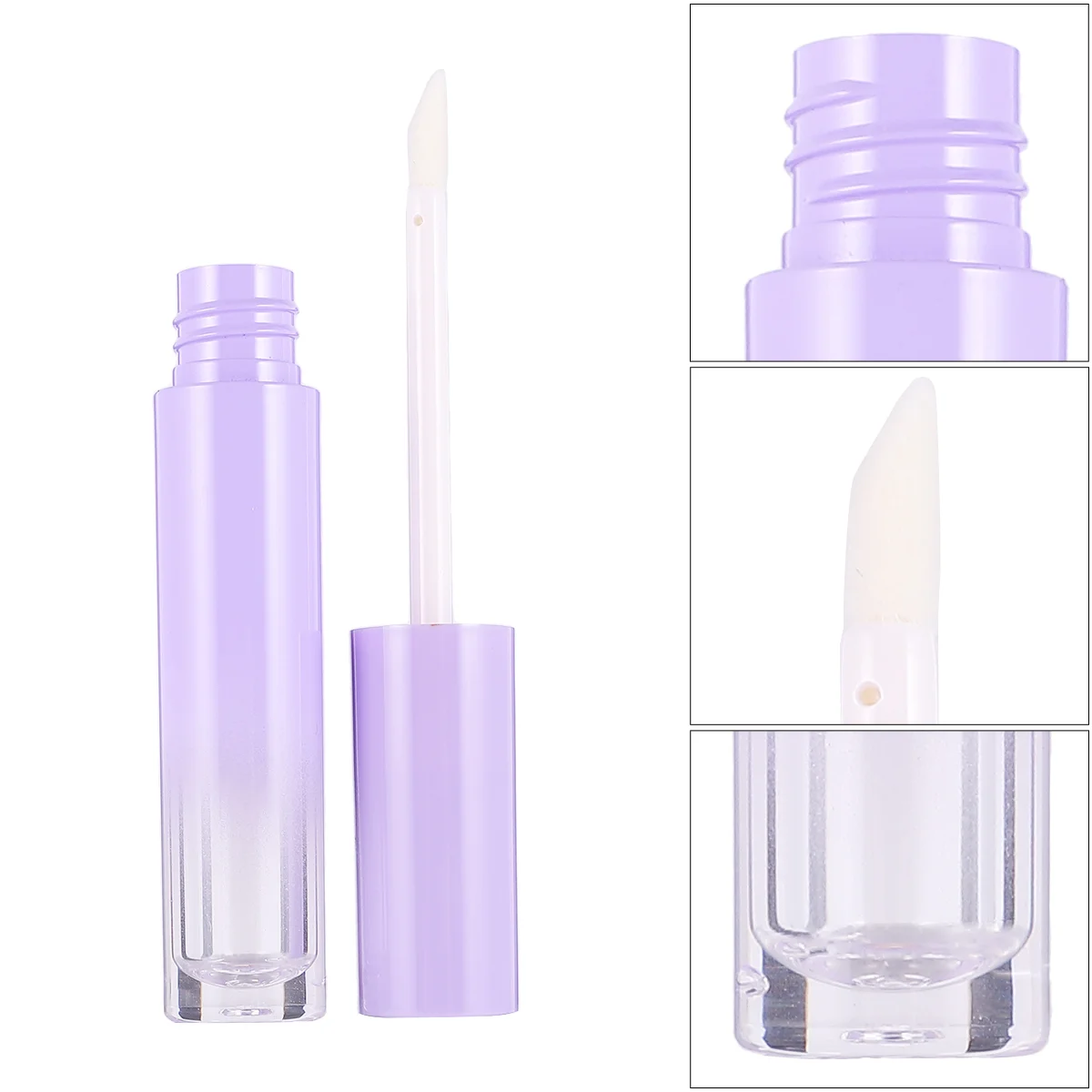 10 Pcs Gradient Purple Lip Gloss Tube Travel Fashion Empty Plastic Container Sub Bottle