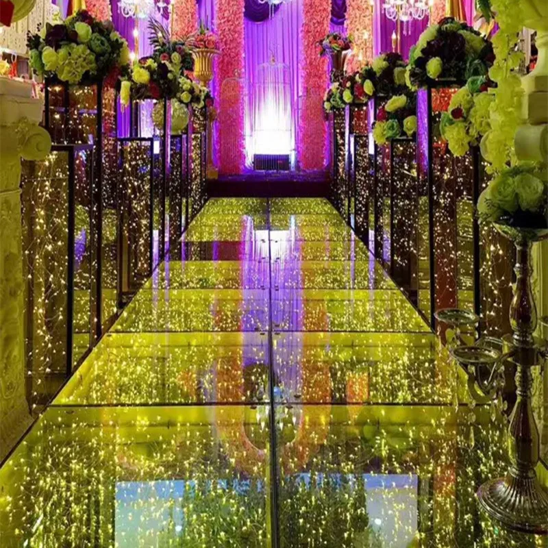 Upscale Wedding Decoration Road Cited Star Avenue Stage Filament Glass Luminous Flooring T Station Walk Show Props