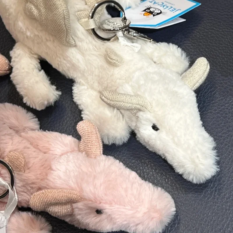 【มีสินค้าในสต็อก】พวงกุญแจตุ๊กตาเจลลี่แคท รูปมังกรสีขาว/ชมพู/ม่วง พร้อมกระเป๋า ของขวัญวันเกิด/คริสต์มาส