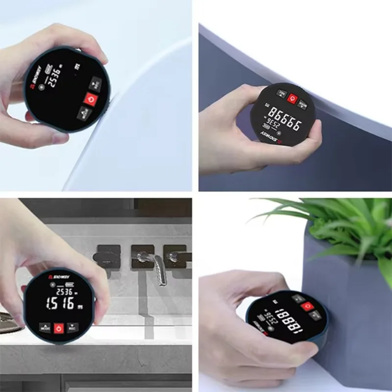 مقياس مسافات ليزر صغير مع أسطوانة قياس الأدوات البصرية المحمولة المنزل شريط قياس صغير أدوات مقياس مسافات