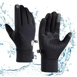 Guanto invernale Touchscreen guanti da ciclismo con dita intere per uomo guanti impermeabili per Mountain Bike con Gel antiurto antiscivolo