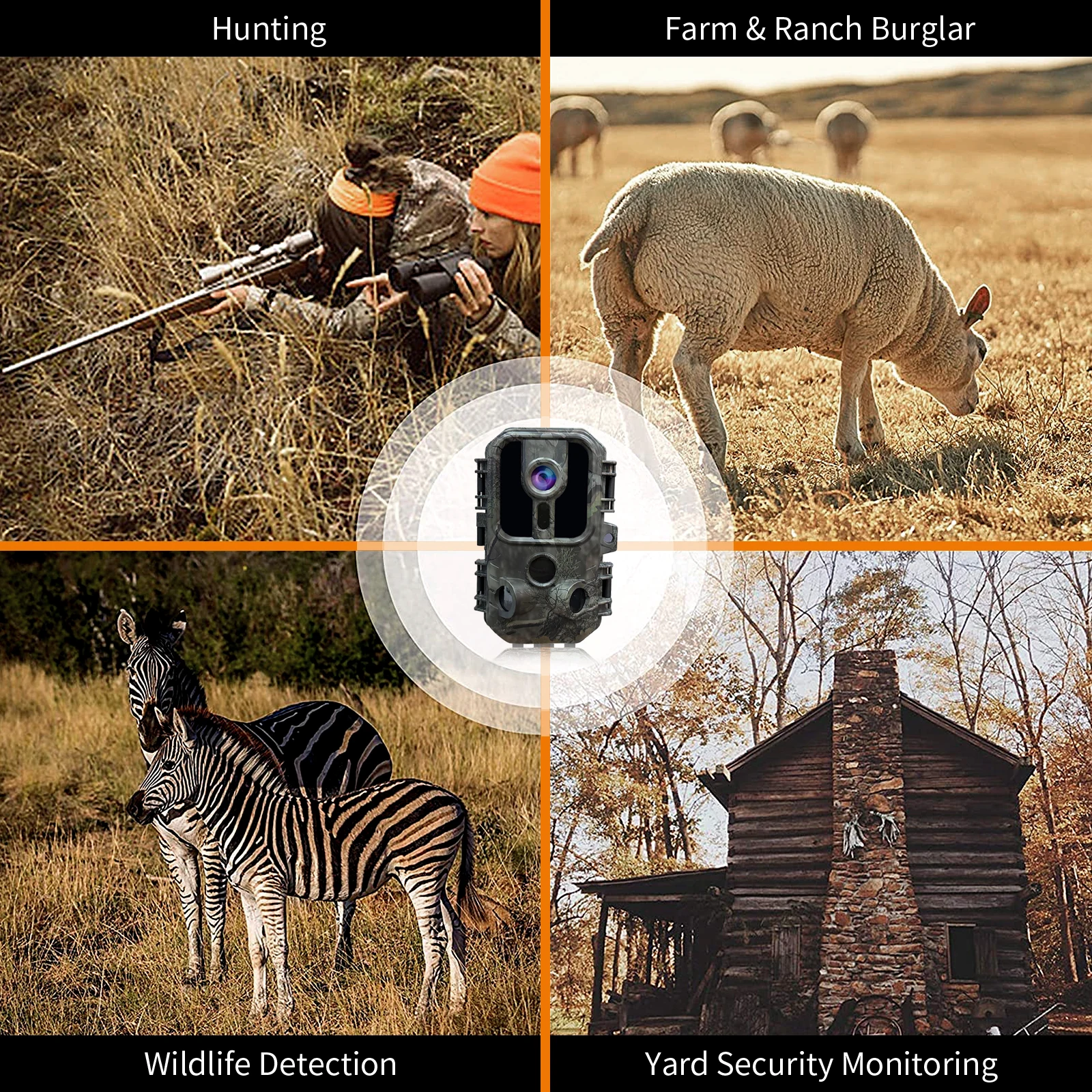 Telecamera da caccia 16MP 1080P Visione notturna Telecamera per la fauna selvatica per campeggio esterno Sicurezza Monitoraggio della visione notturna Telecamera da caccia