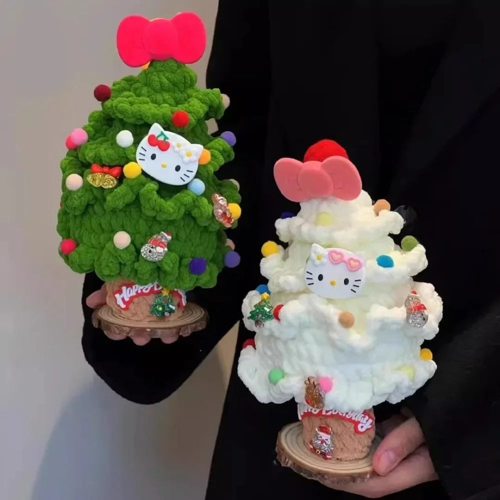 Genuine Hello Kitty 22cm Christmas Tree Series Ornament Cute Cartoon Festival Scene Desktop Decor Xmas Gift for Kids