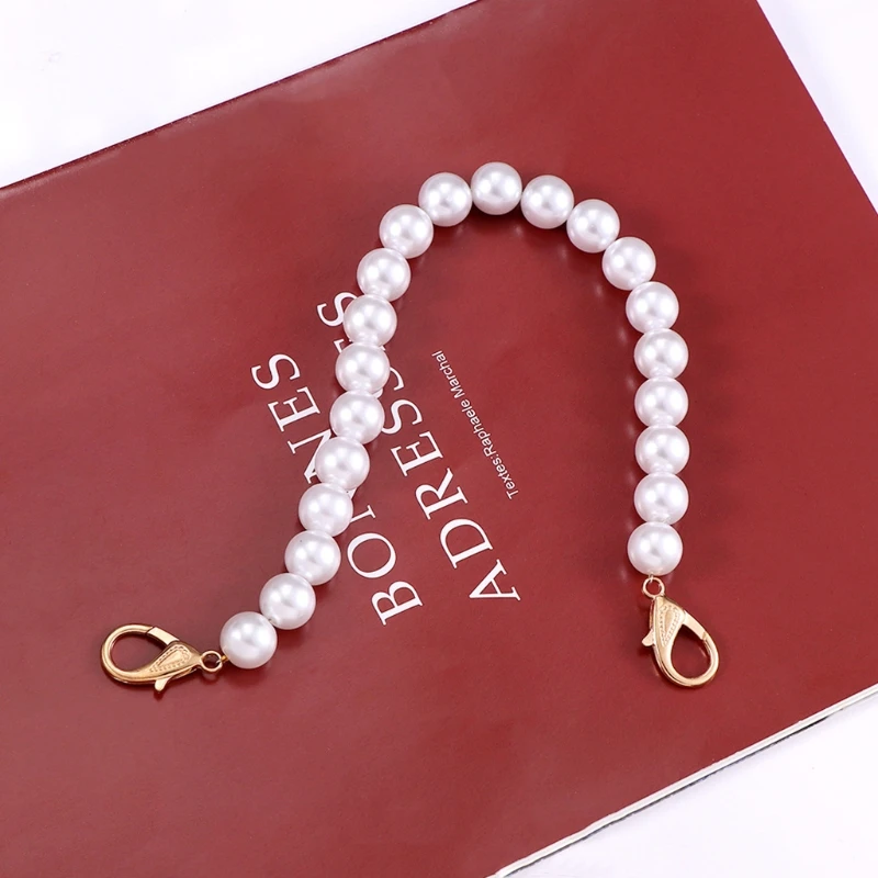 32/40/100cm Imitation Pearl Bead Handle Short Long Handbag Purse Chain Replacement Bag Shoulder Strap Belt DIY Accessories with