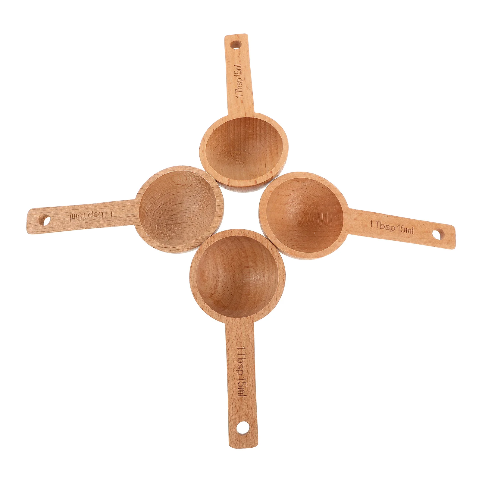 

4pcs Wooden Coffee 15ml Measuring Scoop for Coffee Beans Tea Spices Kitchen Accessories WoodenSpoons